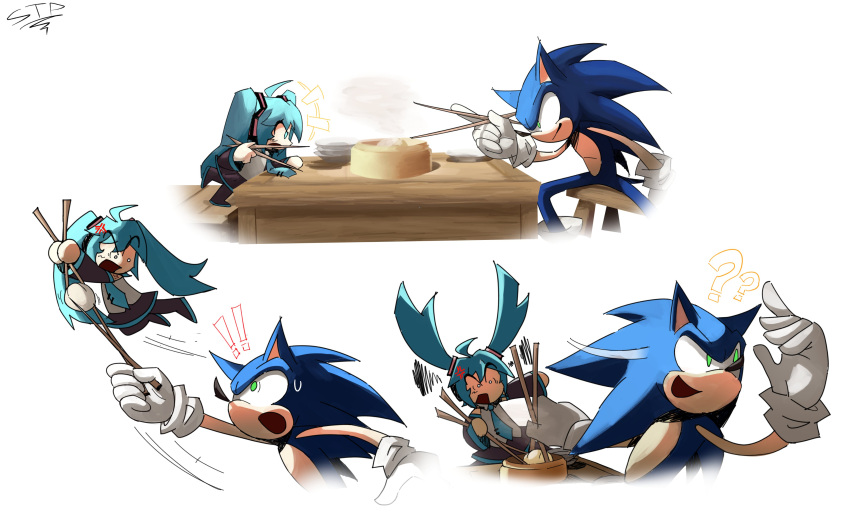 !, !!, 1girl, ?, ??, absurdres, ahoge, anger_vein