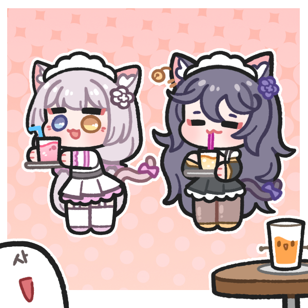 animal_ear_fluff, animal_ears, black_hair, blue_eyes, bulga, cat_ears, cat_girl, cat_tail