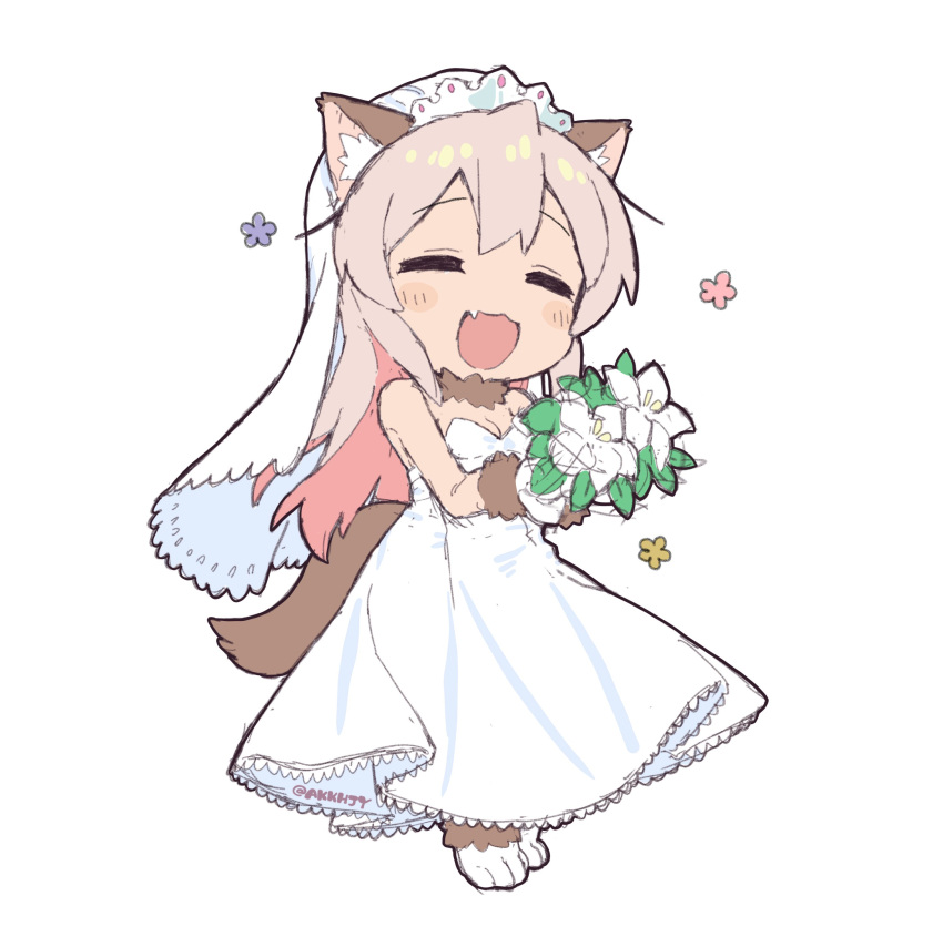 1girl, :3, :d, absurdres, animal_ear_fluff, animal_ears, animal_feet, animal_hands
