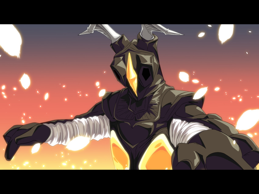 1boy, alien, antennae, baasaku_(balasaku24), black_carapace, black_skin, carapace, colored_skin