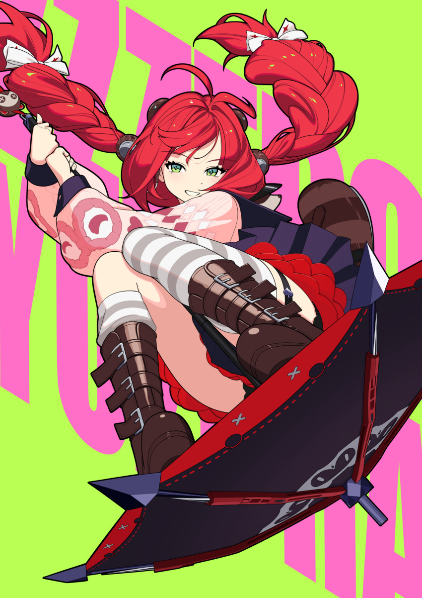 1girl, animal_on_back, asymmetrical_legwear, black_boots, black_sailor_collar, boots, braid, braided_twintails
