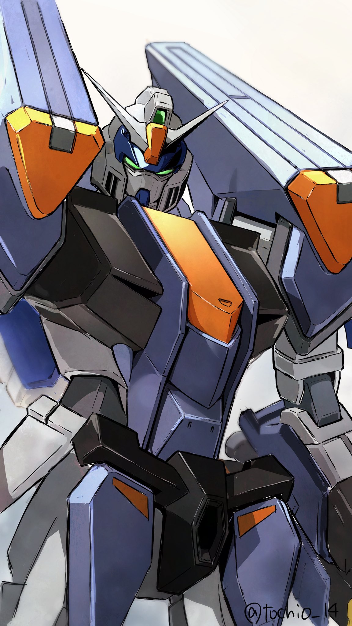 duel_blitz_gundam, green_eyes, gundam, gundam_seed, gundam_seed_freedom, highres, looking_at_viewer, mecha