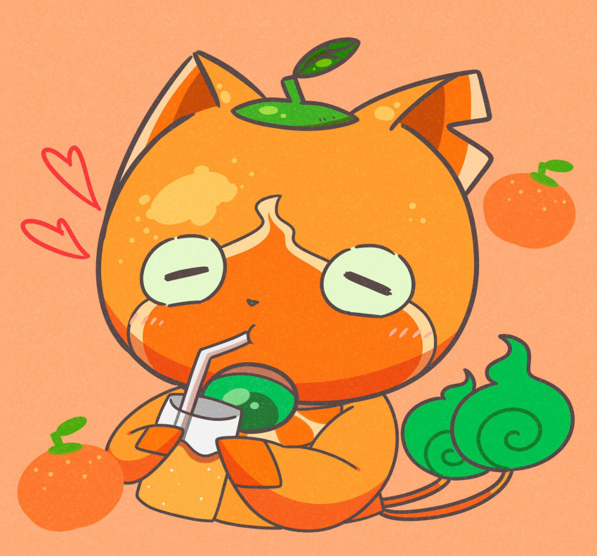 closed_eyes, colored_skin, cup, drinking, drinking_straw, fire, flame-tipped_tail, food