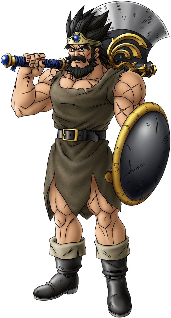 1boy, artist_request, asymmetrical_dual_wielding, axe, beard, belt, black_belt, black_boots