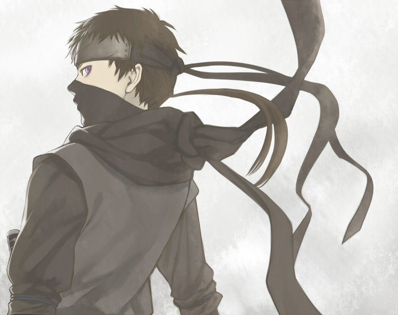 bad_id, black_hair, hakuouki_shinsengumi_kitan, male, mask, minato_(robin), ninja, purple_eyes, solo, violet_eyes, yamazaki_susumu_(hakuouki)