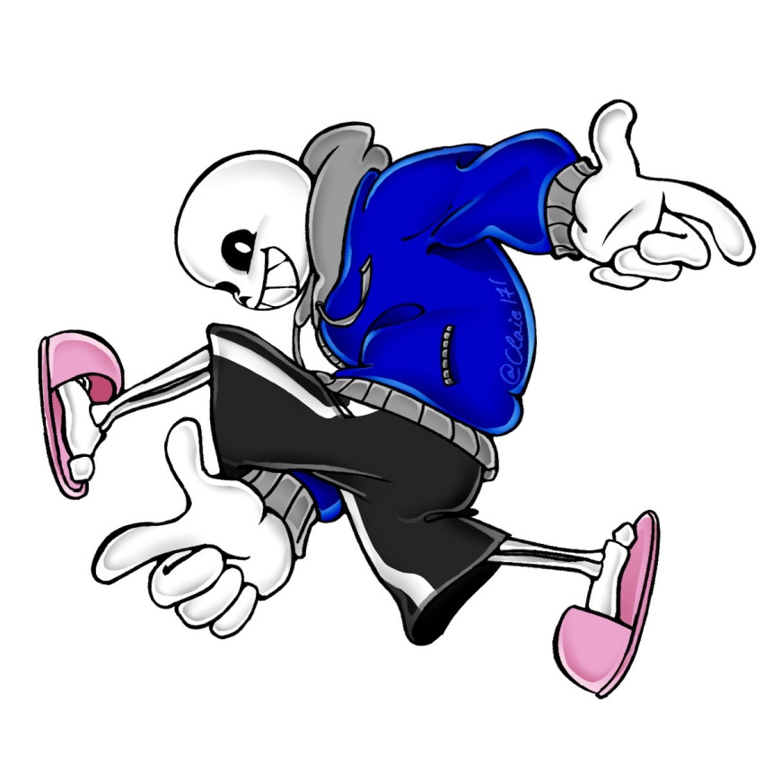 1boy, 2024, 2d, black_shorts, blue_jacket, claie171, commentary, digital_media