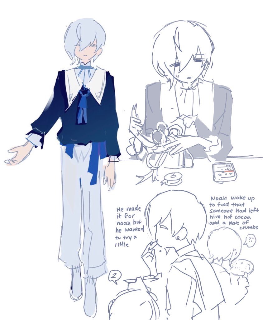 2boys, ?, ^_^, blue_eyes, blue_ribbon, blue_sweater, box, brothers