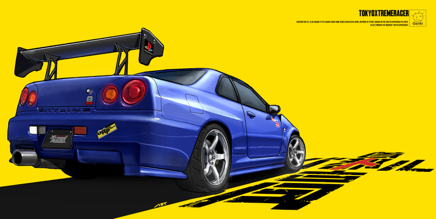 absurdres, artist_name, asterozoa, blue_car, car, commentary, company_name, copyright_name