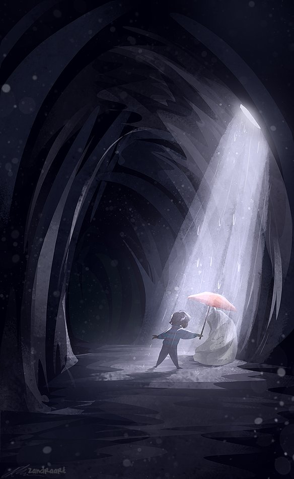 1other, artist_name, cave, crack_of_light, frisk_(undertale), full_body, holding, holding_umbrella