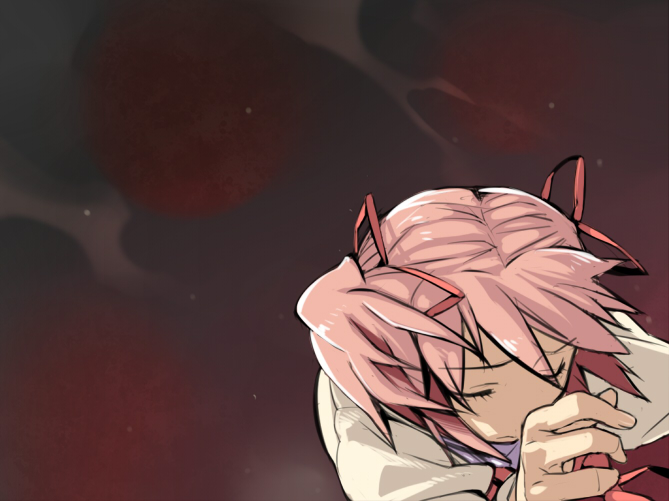aru-sci, closed_eyes, eyes_closed, face, kaname_madoka, mahou_shoujo_madoka_magica, night, pink_eyes