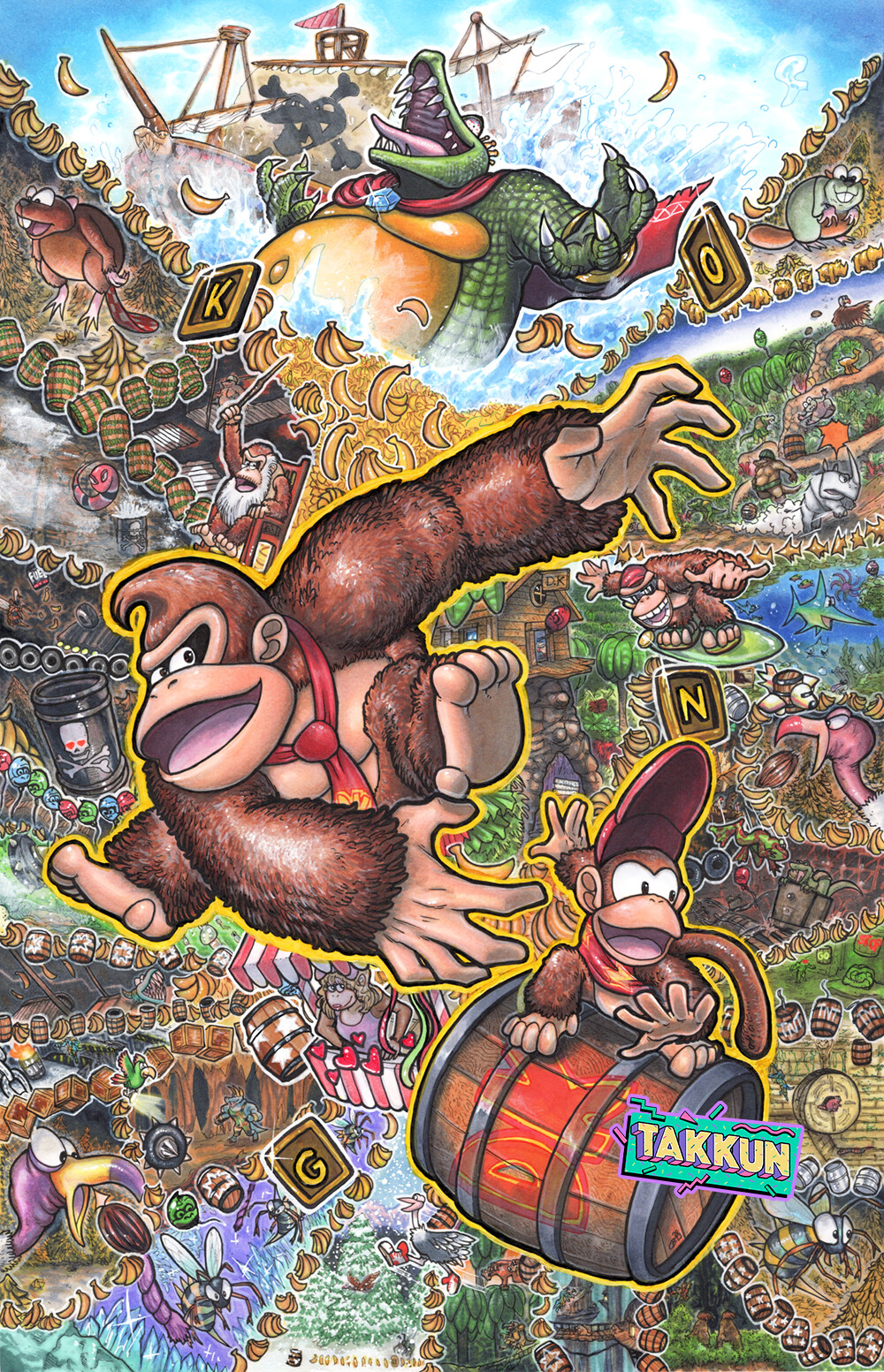 artist_name, banana, barrel, bee, brown_fur, bug, candy_kong, chair