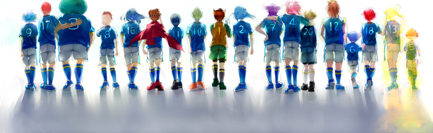 everyone, from_behind, fubuki_shirou, fudou_akio, gouenji_shuuya, highres, hijikata_raiden, inazuma_eleven