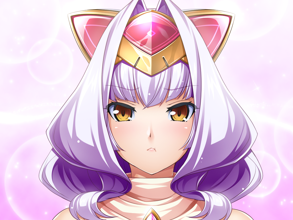 1girl, :t, animal_ears, azarin_(kouyoku_senki_exs-tia), blush, brown_eyes, closed_mouth, exs-tia_magica