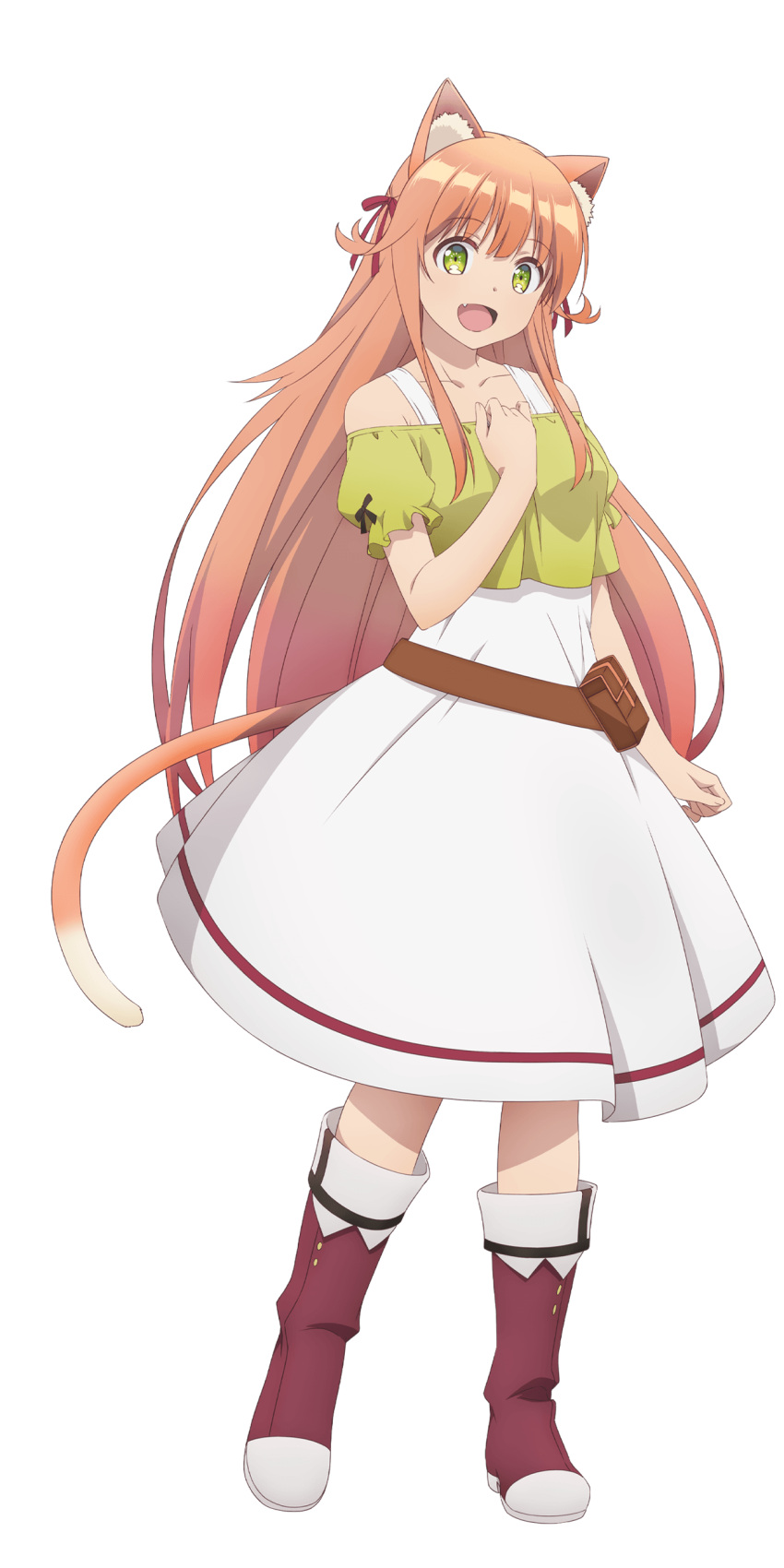 1girl, absurdres, animal_ear_fluff, animal_ears, anime_coloring, bare_shoulders, belt, belt_pouch