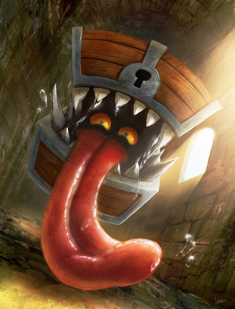 aqua_eyes, bearluxe, cannibox, colored_sclera, commentary_request, creature, creature_focus, dragon_quest