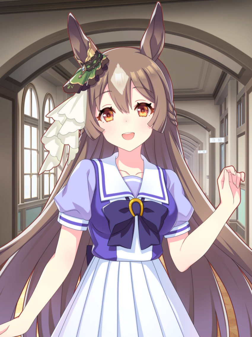 1girl, absurdly_long_hair, absurdres, animal_ears, arch, artist_request, back_bow, bare_arms