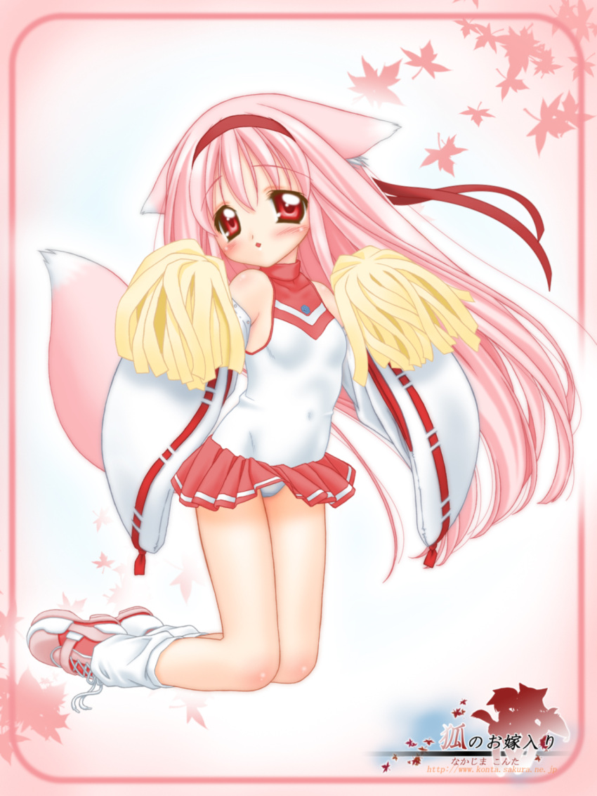 animal_ears, cheerleader, fox_ears, fox_tail, highres, long_hair, momoyuki, momoyuki_(snow_fox)