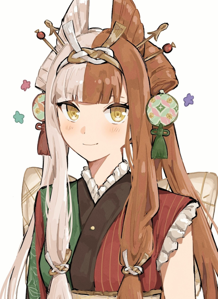 1girl, blunt_bangs, blush, breasts, brown_hair, fate/grand_order, fate_(series), fgo_si