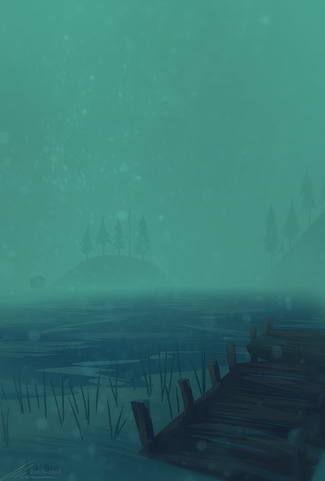 artist_name, blue_theme, dark, dock, fog, grass, island, landscape
