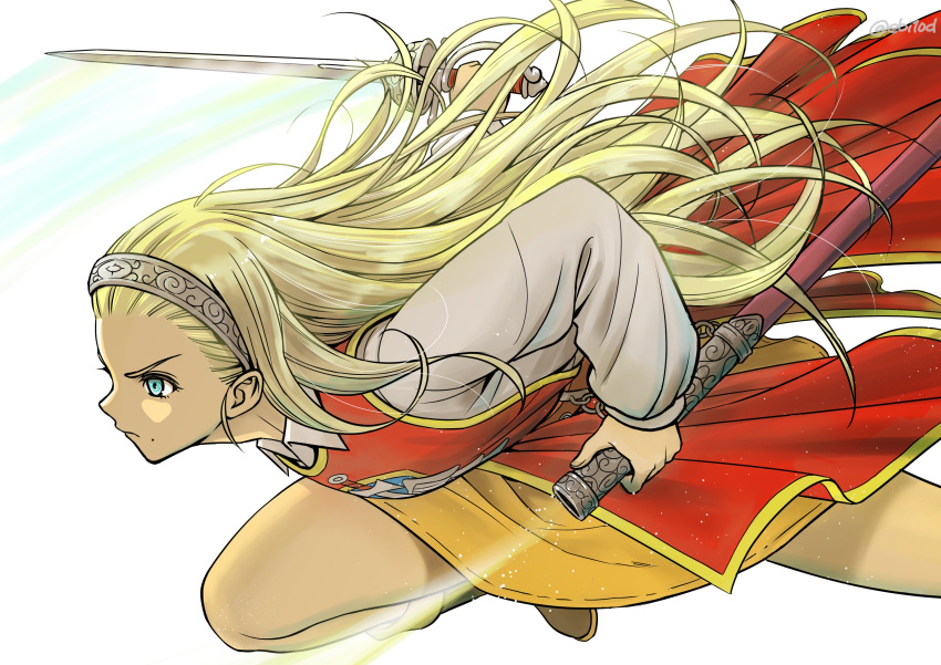 1girl, absurdres, anlucea, aqua_eyes, blonde_hair, boots, brown_boots, commentary_request