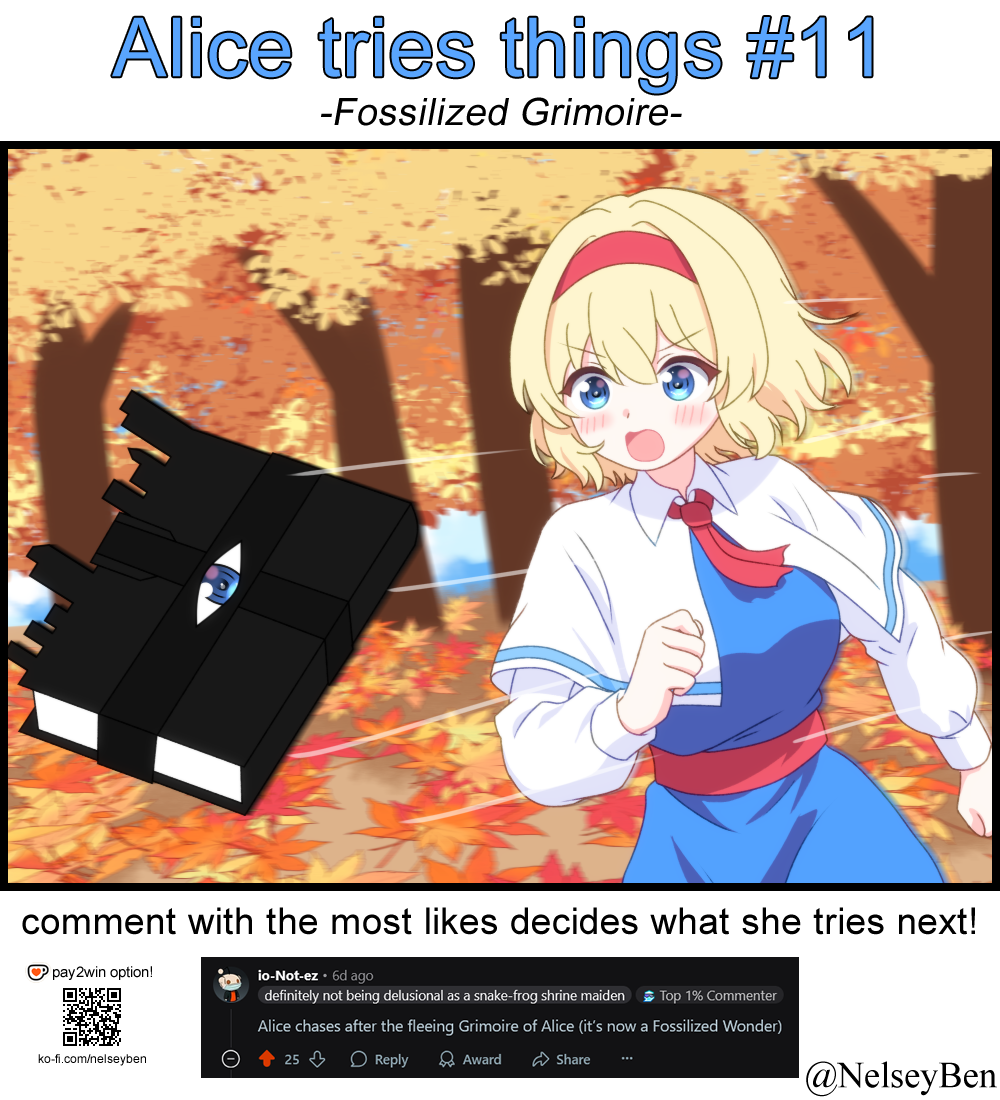 1girl, alice_margatroid, ascot, autumn_leaves, blonde_hair, blue_dress, blue_eyes, blush
