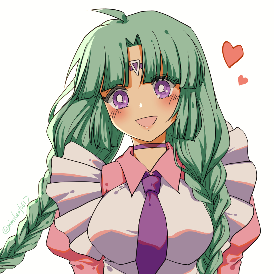 1girl, apron, braid, breasts, canal_vorfeed, choker, dress, facial_mark