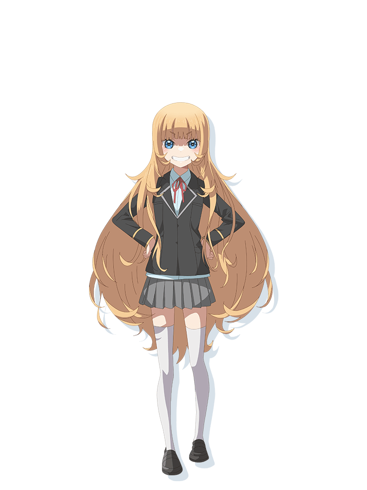 1girl, anime_coloring, black_jacket, blonde_hair, blue_eyes, breasts, collared_shirt, full_body