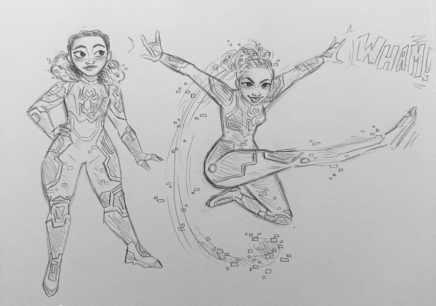 1girl, commentary, english_commentary, english_text, full_body, hand_on_own_hip, highres, margo_kess