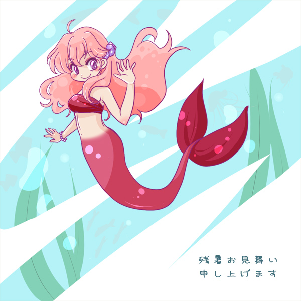 bad_id, bubble, hair_ornament, hairpin, long_hair, marin_(akazukin_chacha), mermaid, monster_girl