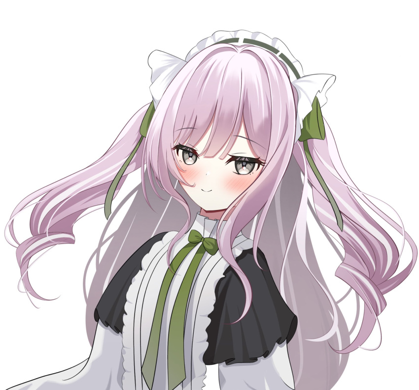1girl, azur_lane, blush, closed_mouth, dress, dress_ribbon, drill_hair, frilled_dress
