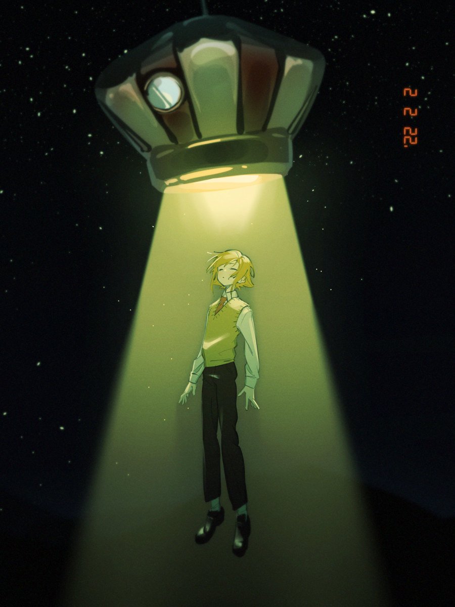 1boy, abduction, black_pants, black_shoes, blonde_hair, closed_eyes, closed_mouth, collared_shirt