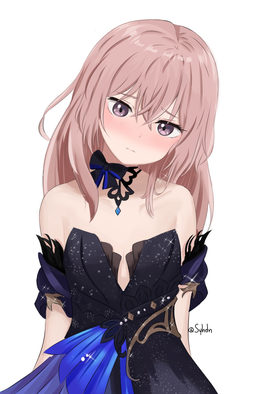 arms_at_sides, bad_id, bad_pixiv_id, bare_shoulders, blush, breasts, cosplay, cyatsj