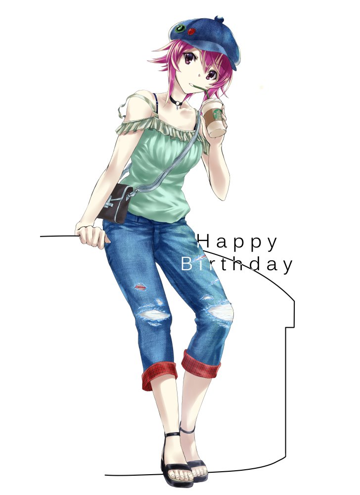 1girl, beret, blouse, breasts, casual, chaos;child, check_clothing, choker