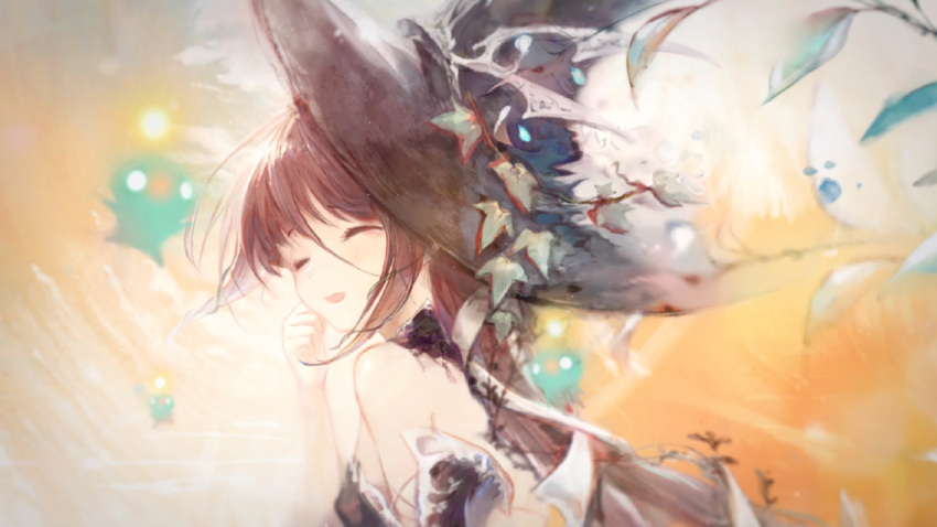 1girl, ^_^, artist_request, backless_dress, backless_outfit, bare_back, bare_shoulders, black_collar