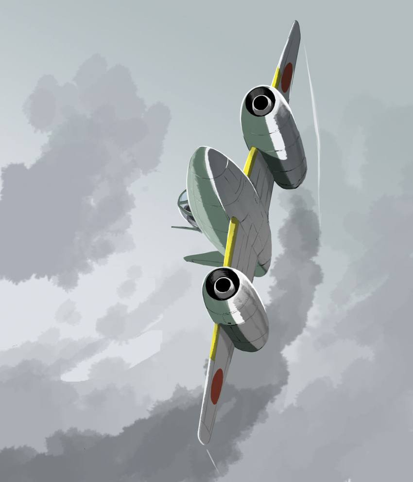 aircraft, airplane, commentary, fighter_jet, highres, imperial_japanese_navy, kikka_(airplane), matsuda_juukou