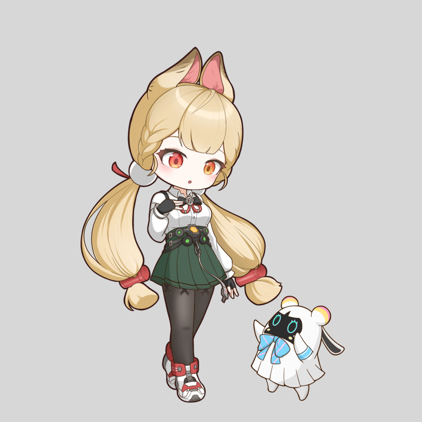 1girl, alexandrina_sebastiane, alice_thymefield, animal_ears, blonde_hair, blush, braid, breasts