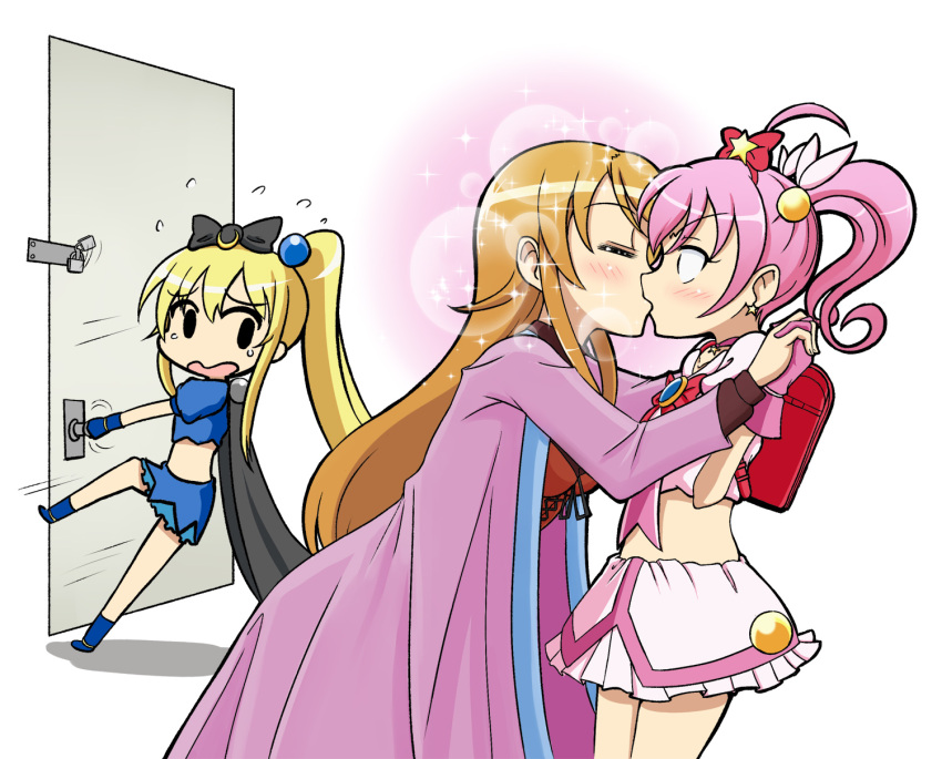 alpha_omega_(cosplay), backpack, bad_id, bag, black_eyes, blonde_hair, blush, bridget_evans