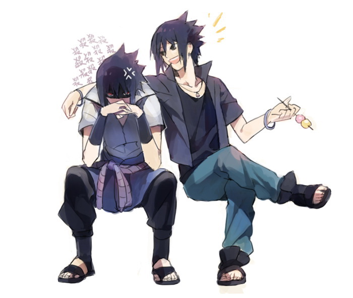 2boys, :d, anger_vein, black_eyes, black_hair, black_jacket, black_pants, black_shirt