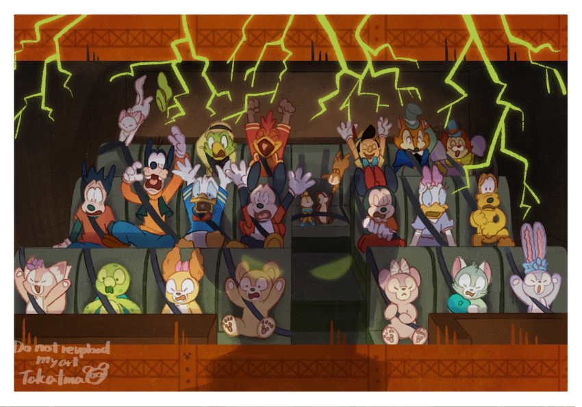 6+boys, 6+girls, animal_ears, bear_boy, cookieann, daisy_duck, disney, disneyland