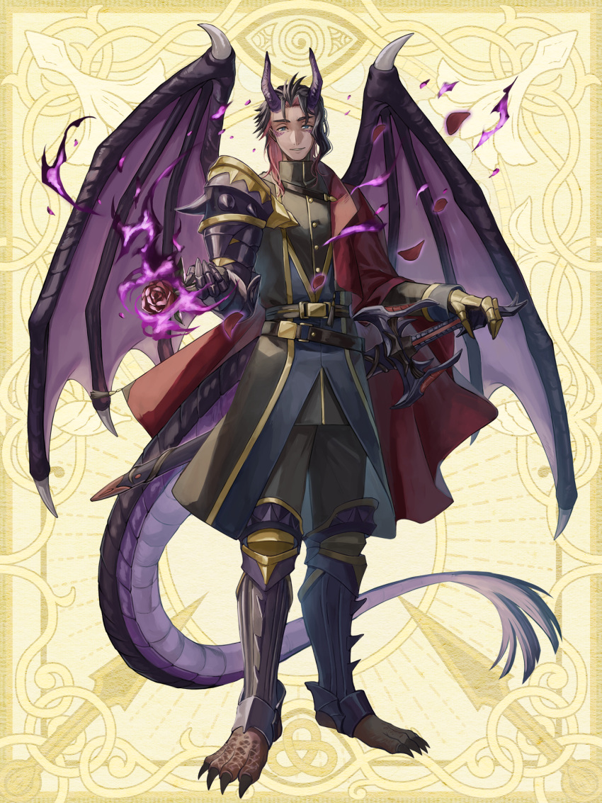 1boy, armor, belt, black_belt, black_coat, black_hair, black_jacket, black_pants