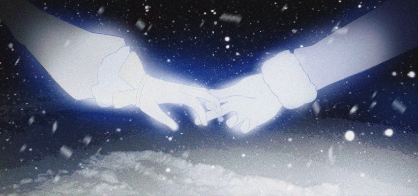 2girls, black_background, fur-trimmed_sleeves, fur_trim, hand_focus, hiruno_baizhou, holding_hands, long_sleeves