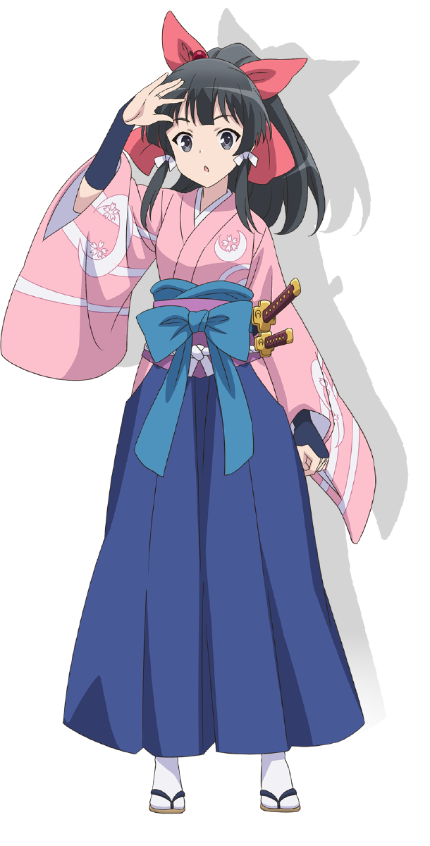 1girl, anime_coloring, arm_up, black_gloves, black_hair, breasts, fingerless_gloves, full_body