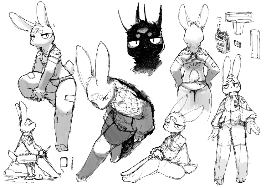 1boy, animal_ears, bandaid, bandaid_on_leg, black_fur, chu_(66r741), divine_markings, electronic_cigarette