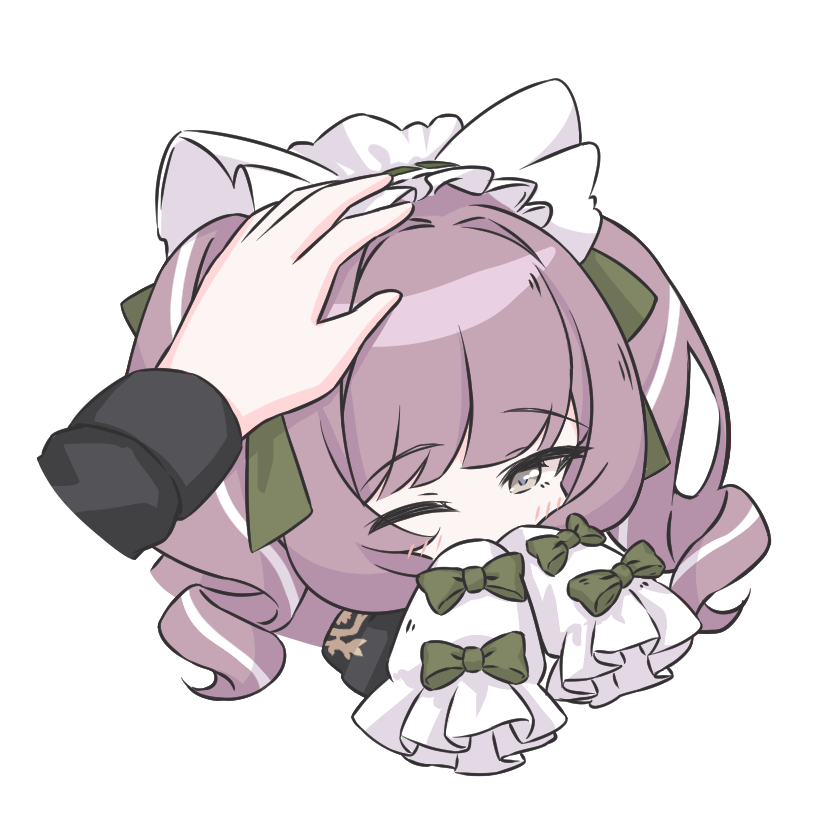 1girl, azur_lane, chibi, commander_(azur_lane), dress_ribbon, drill_hair, frilled_hairband, frills