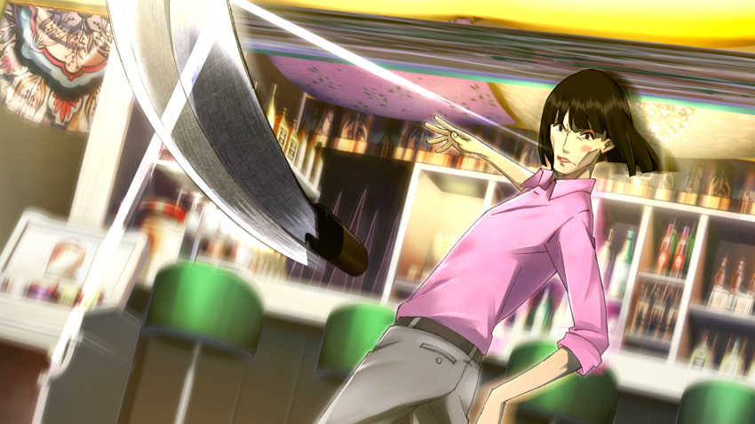 1boy, belt, belt_buckle, black_belt, black_hair, blush_(makeup), bob_cut, boots