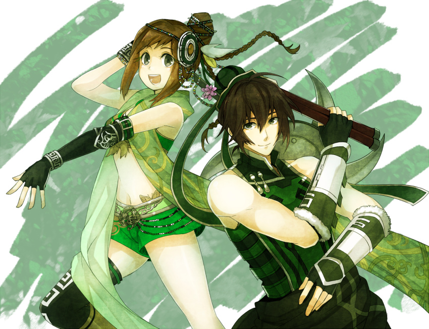 agi, armlet, asymmetrical_clothes, asymmetrical_clothing, bao_sannianag_(shin_sangoku_musou), bao_sanniang, bare_shoulders, beads