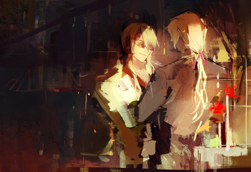 2boys, ace_attorney, alternate_costume, alternate_hairstyle, apollo_justice:_ace_attorney, black_jacket, blonde_hair, brothers