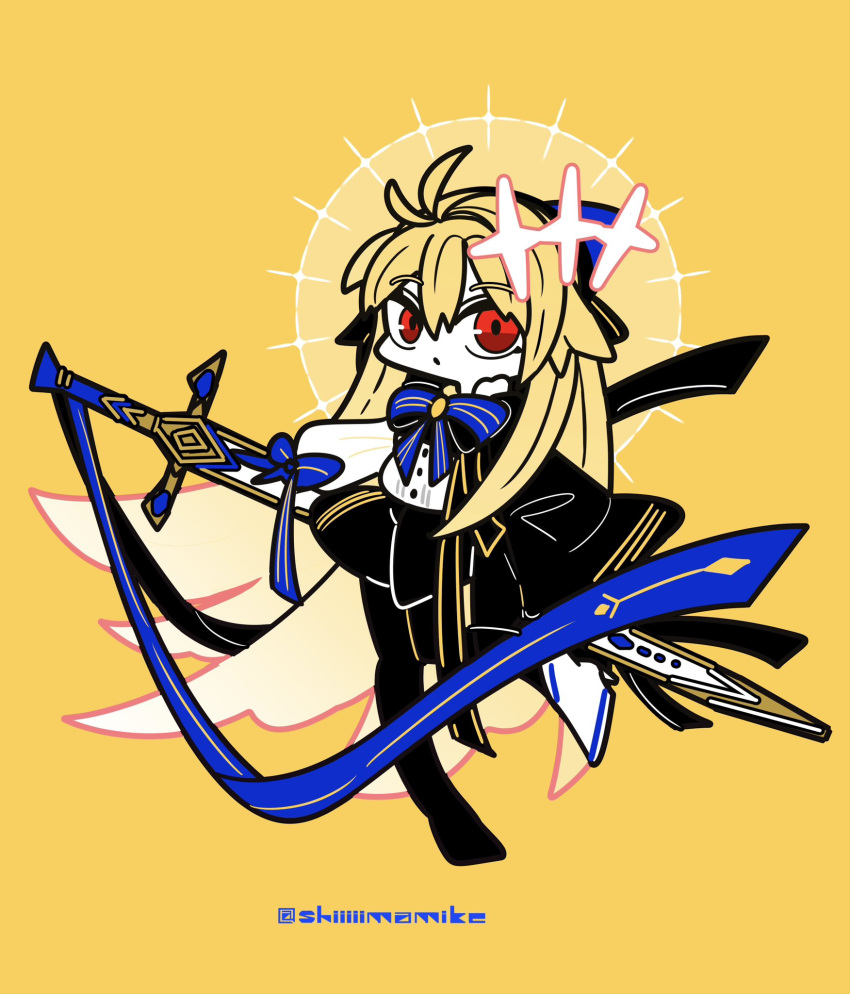 1girl, :o, antenna_hair, archetype_earth, archetype_earth_(fgo_fes._2025), archetype_earth_(third_ascension), arcueid_brunestud, blonde_hair