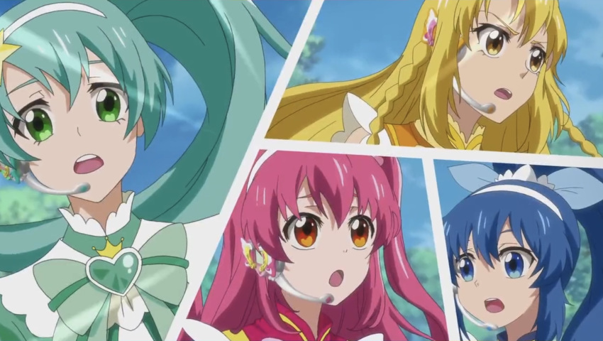 balala_the_fairies, balala_the_fairies:_finding_melody, beibei, blonde_hair, blue_eyes, blue_hair, choker, green_eyes