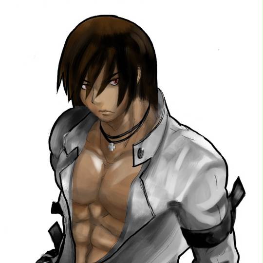 1boy, brother, brown_hair, light_skinned_male, m.u.g.e.n, muscular_male, nao, nao_kof